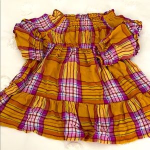 Old Navy Gold & Pink Plaid Dress